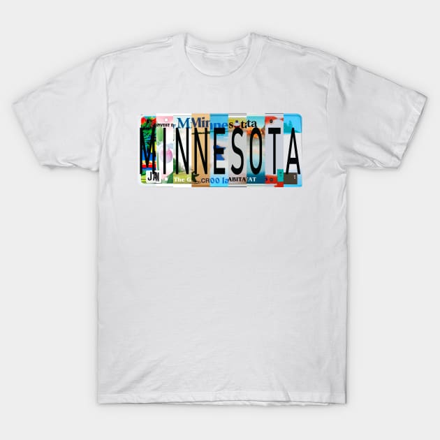 Minnesota License Plates T-Shirt by stermitkermit